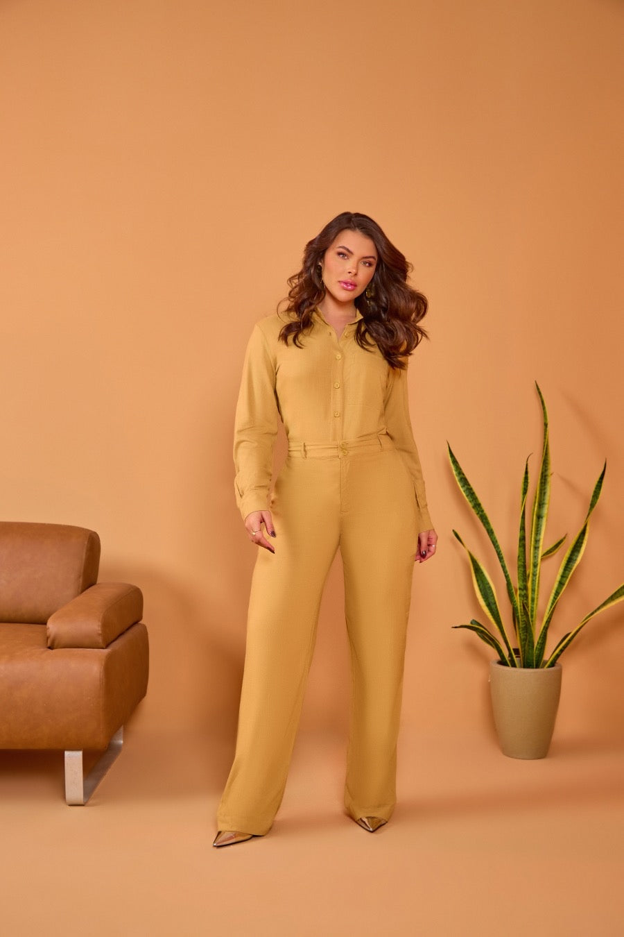 Ensemble deux pièces : chemise et pantalon élégants