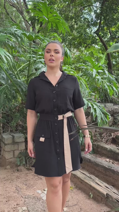 Robe chamisier avec ceinture et liens latéraux